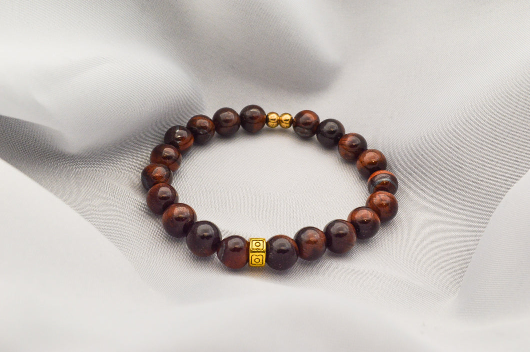 Red Tiger Eye with golden accents
