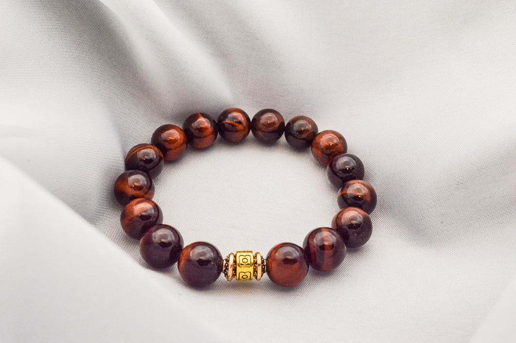 Red Tiger Eye with golden accents