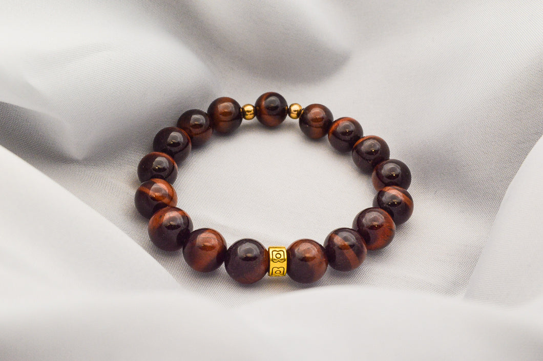 Red Tiger Eye with golden accents