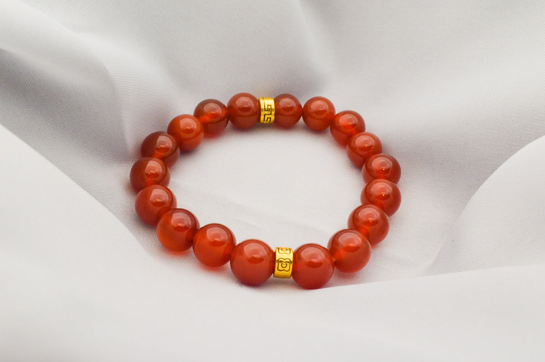 Red Carnelian with golden accents
