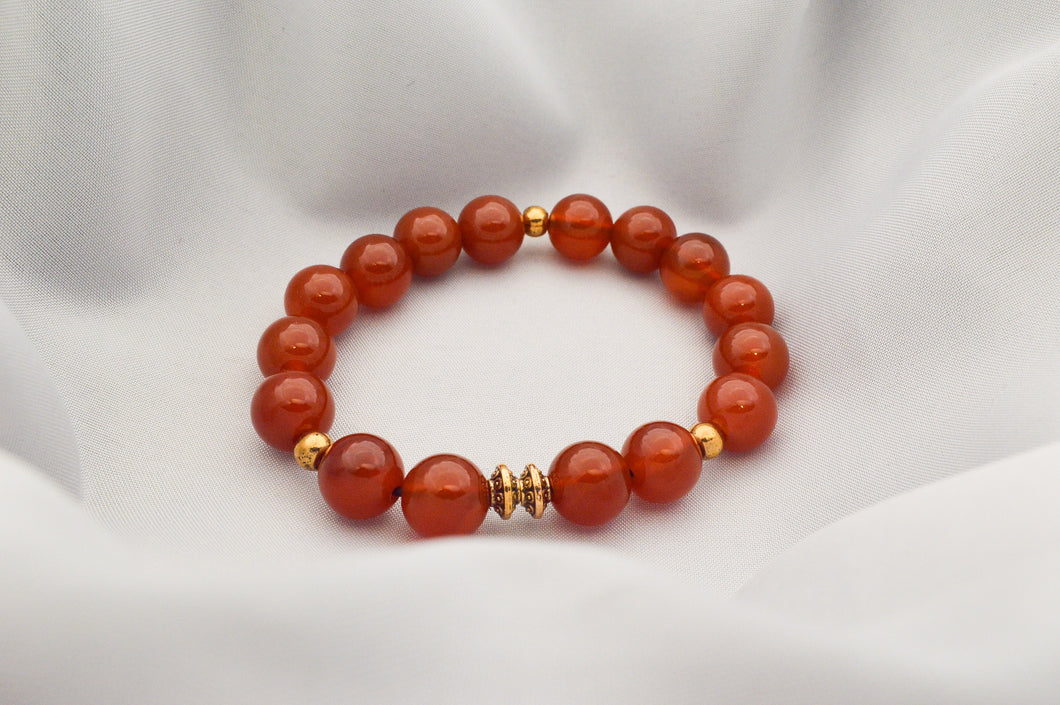 Red Carnelian with golden accents