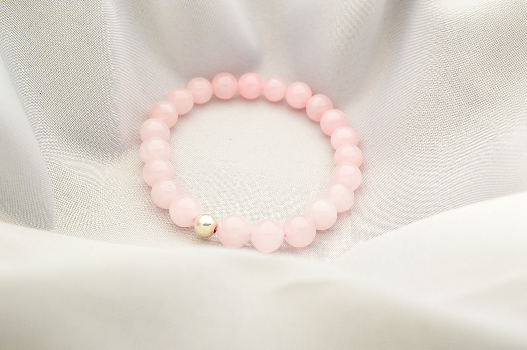 Rose quartz with Silver