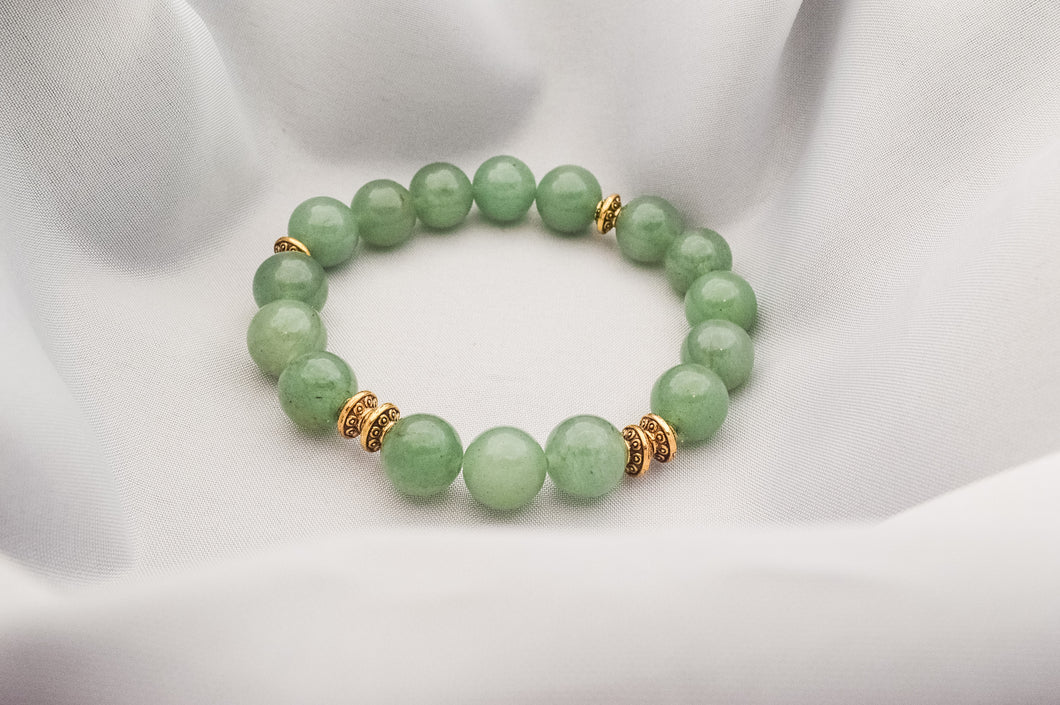 Green Aventurine with golden accents