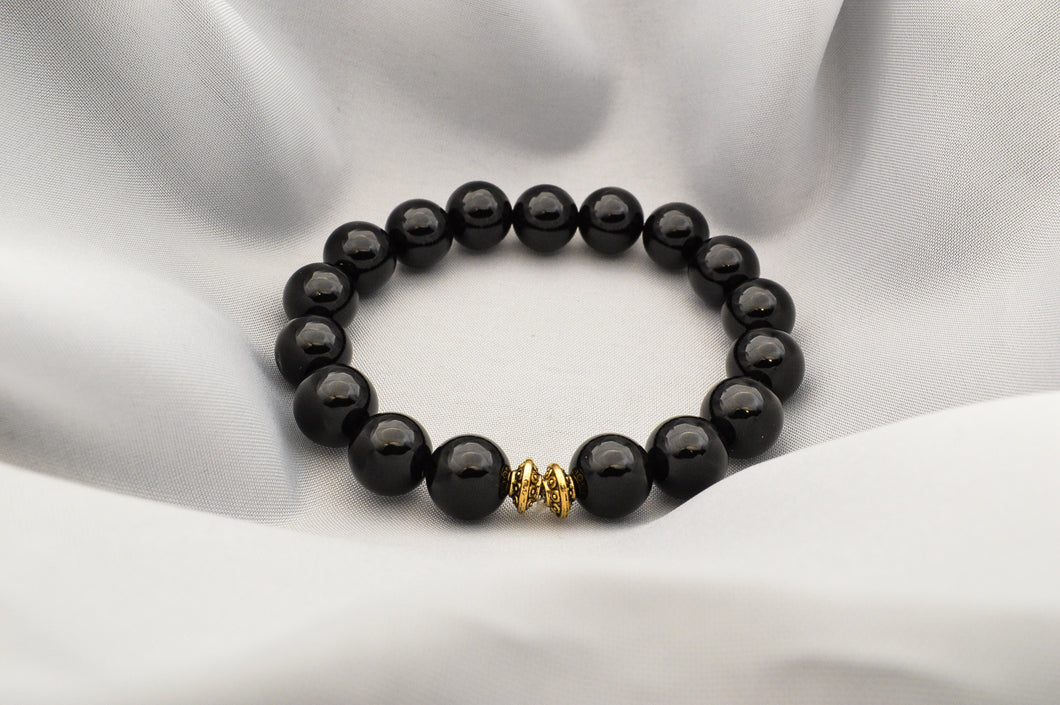 Black Onyx with golden accents